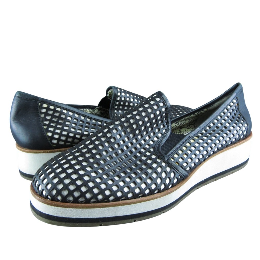 Ellen Degeneres Navy and White Woven Slip-On Loafers